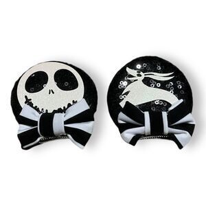 New Disney Inspired Red Sequin Bow Mouse Ears Hair Clips Barrettes